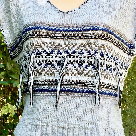 Mustard Seed Hi-Low Open Back Sweater w/ Fringe - Picture 5 of 5